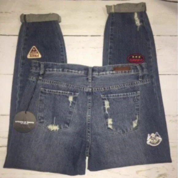 Articles of Society Jeans Boyfriend Distress Patch Jean - Picture 6 of 8